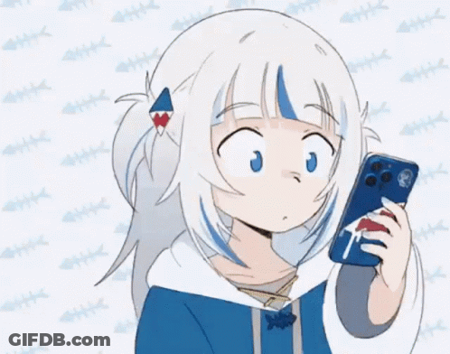 Cartoon Girl Taking Selfie With Phone GIF