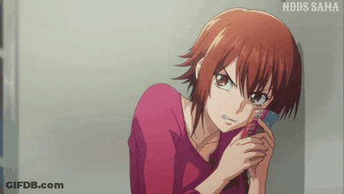 Cartoon Girl Talking On Cell Phone With Ndds Sama GIF