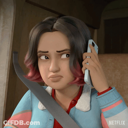 Cartoon Girl Talking On Cell Phone GIF