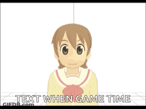 Cartoon Girl Text When Game Time GIF
