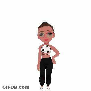 Cartoon Girl Thumbs Up You Go Girl Pink Glitter GIF