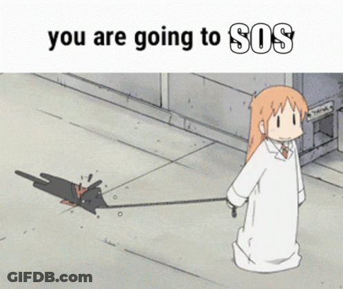 Cartoon Girl Walking Dog Saying You Are Going To Sos GIF