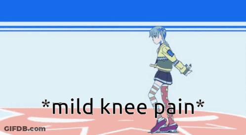Cartoon Girl Walking With Mild Knee Pain GIF