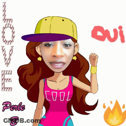 Cartoon Girl Wearing Cool Tank Top GIF