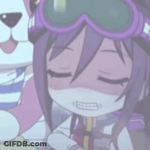 Cartoon Girl Wearing Goggles And Mask GIF