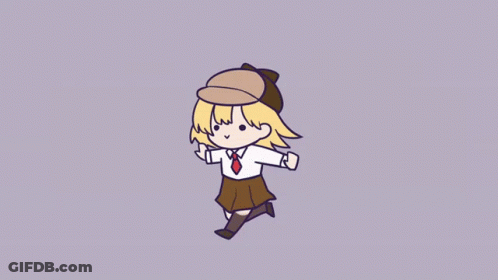 Cartoon Girl Wearing Hat GIF