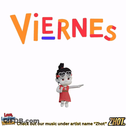 Cartoon Girl Wearing Headphones And Zhot Shirt GIF