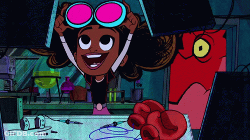 Cartoon Girl Wearing Pink Sunglasses GIF