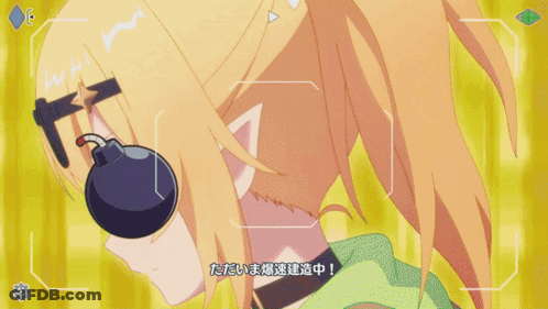 Cartoon Girl Wearing Sunglasses With Bombs On Eyes GIF
