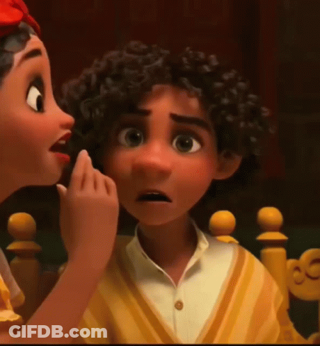 Cartoon Girl Whispering Into Boy's Ear GIF