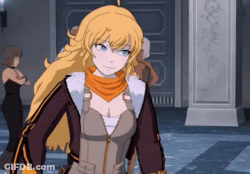 Cartoon Girl With Blonde Hair And Blue Eyes In Hallway GIF