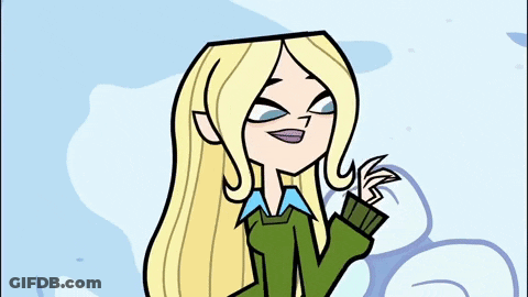 Cartoon Girl With Blonde Hair And Green Sweater GIF