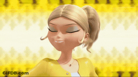 Cartoon Girl With Blonde Hair And Yellow Jacket Smiling GIF