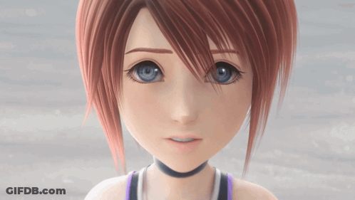 Cartoon Girl With Blue Eyes Close Up GIF