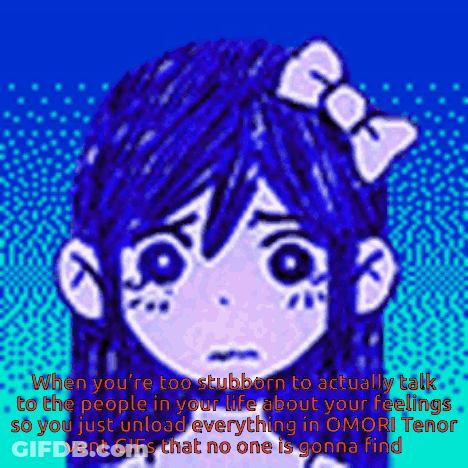 Cartoon Girl With Blue Hair And Bow GIF