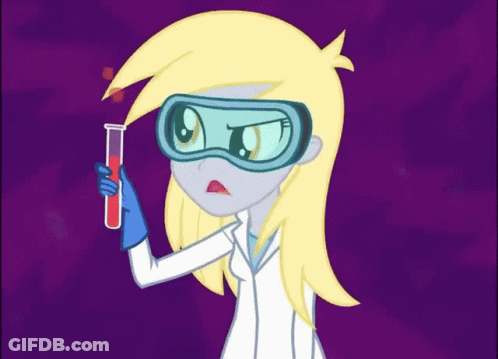 Cartoon Girl With Blue Hair And Orange Juice GIF