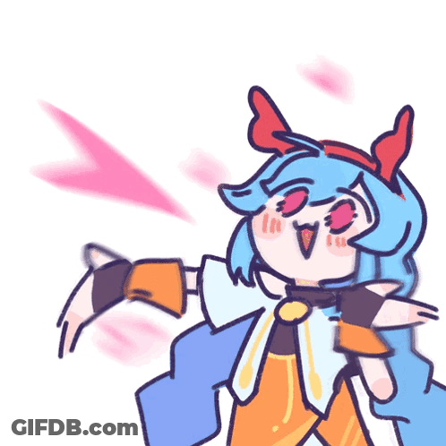 Cartoon Girl With Blue Hair GIF