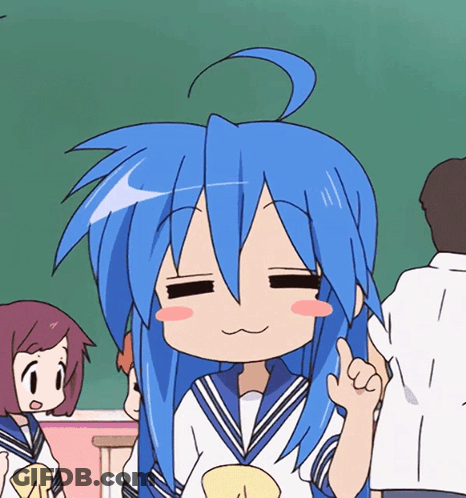 Cartoon Girl With Blue Hair Making Funny Face GIF