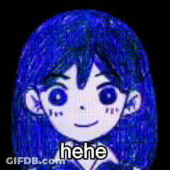 Cartoon Girl With Blue Hair Saying Nene GIF