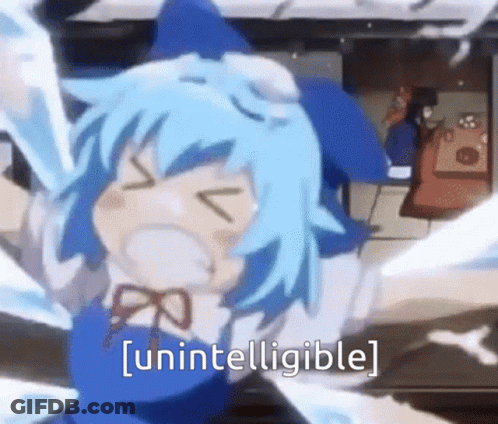 Cartoon Girl With Blue Hair Saying Unintelligible GIF