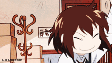 Cartoon Girl With Boxes And Sign S2 GIF
