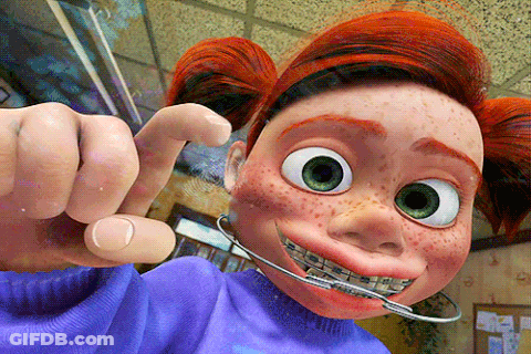 Cartoon Girl With Braces Giving Thumbs Up GIF