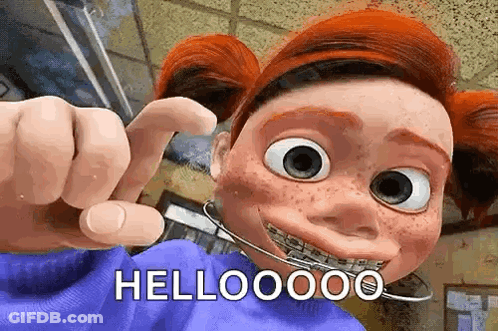 Cartoon Girl With Braces Saying Hello GIF