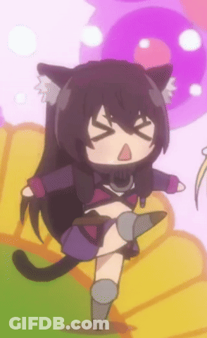 Cartoon Girl With Cat Ear Making Face GIF