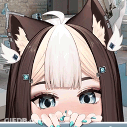 Cartoon Girl With Cat Ears Covering Face GIF