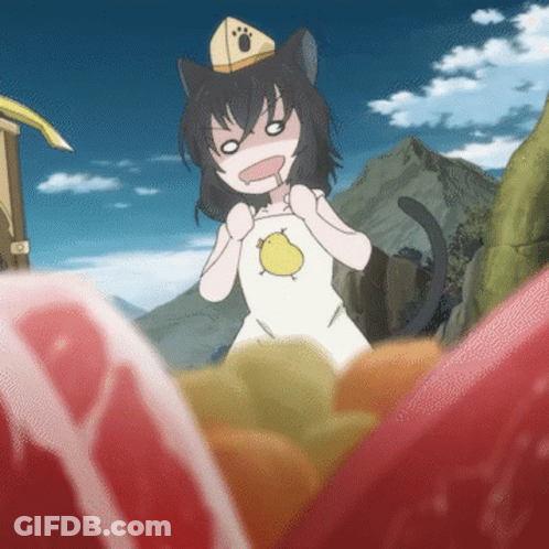 Cartoon Girl With Cat Hat GIF