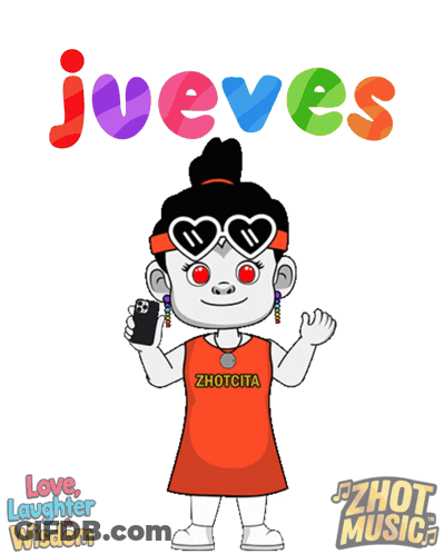 Cartoon Girl With Cell Phone Jueves GIF