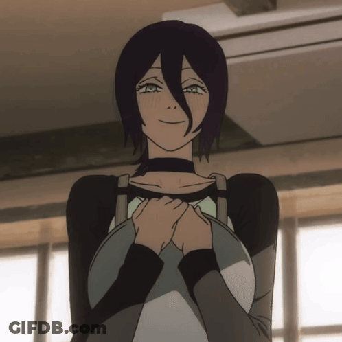 Cartoon Girl With Choker Smiling GIF