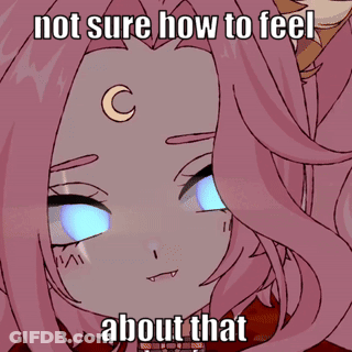 Cartoon Girl With Crescent Moon Not Sure How To Feel About That GIF
