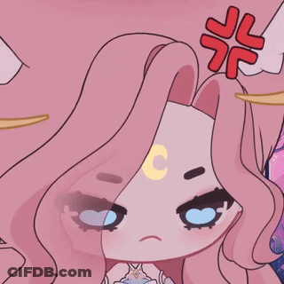 Cartoon Girl With Crescent Moon On Forehead GIF