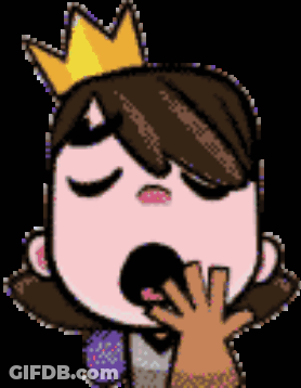 Cartoon Girl With Crown Covering Mouth GIF