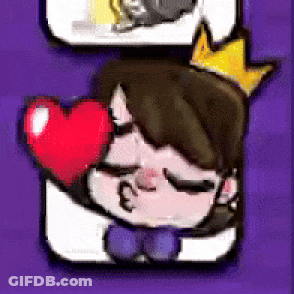 Cartoon Girl With Crown Holding Heart GIF