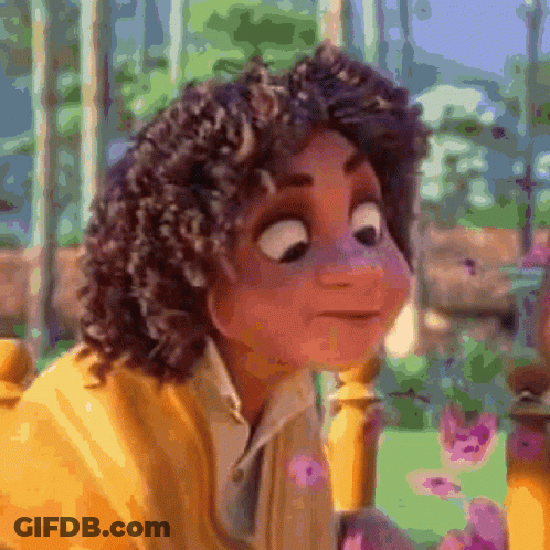 Cartoon Girl With Curly Hair And Yellow Jacket GIF