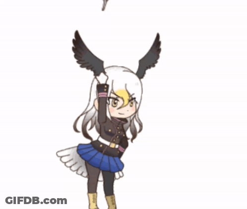 Cartoon Girl With Eagle Wings GIF