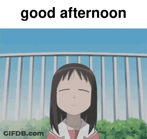 Cartoon Girl With Eyes Closed Good Afternoon GIF