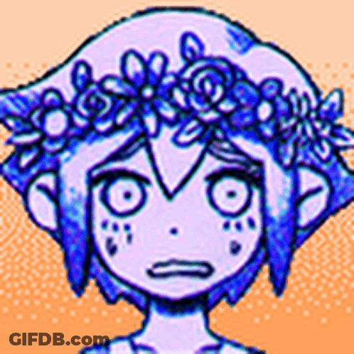 Cartoon Girl With Flower Crown GIF