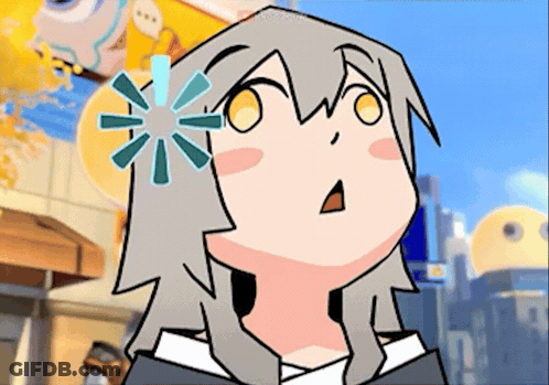 Cartoon Girl With Flower In Hair Looking Up GIF