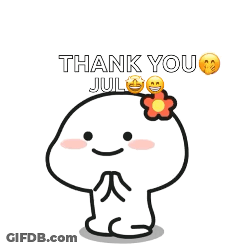 Cartoon Girl With Flower Saying Thank You Jul GIF
