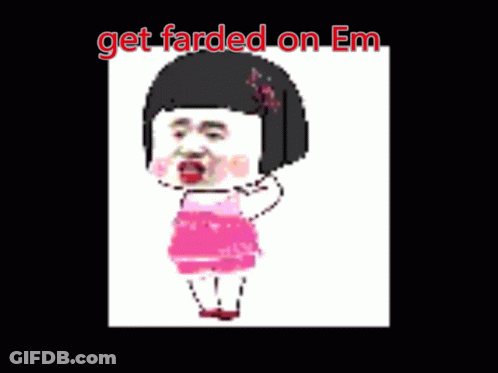 Cartoon Girl With Get Farded GIF