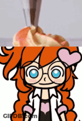 Cartoon Girl With Glasses And Heart In Hair GIF