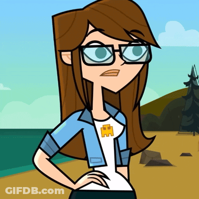 Cartoon Girl With Glasses And Puzzle Shirt GIF