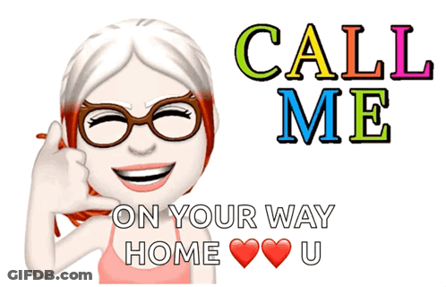 Cartoon Girl With Glasses Call Me On Your Way Home Love U GIF