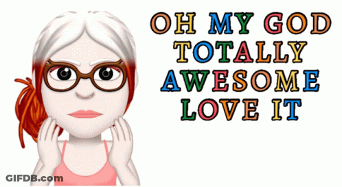 Cartoon Girl With Glasses Oh My God Totally Awesome Love It GIF