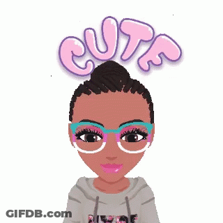Cartoon Girl With Glasses Saying Cute GIF