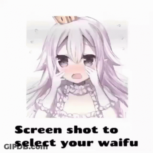 Cartoon Girl With Glasses Saying Screen Shot To Select Your Waifu GIF