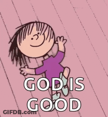 Cartoon Girl With God Is Good GIF